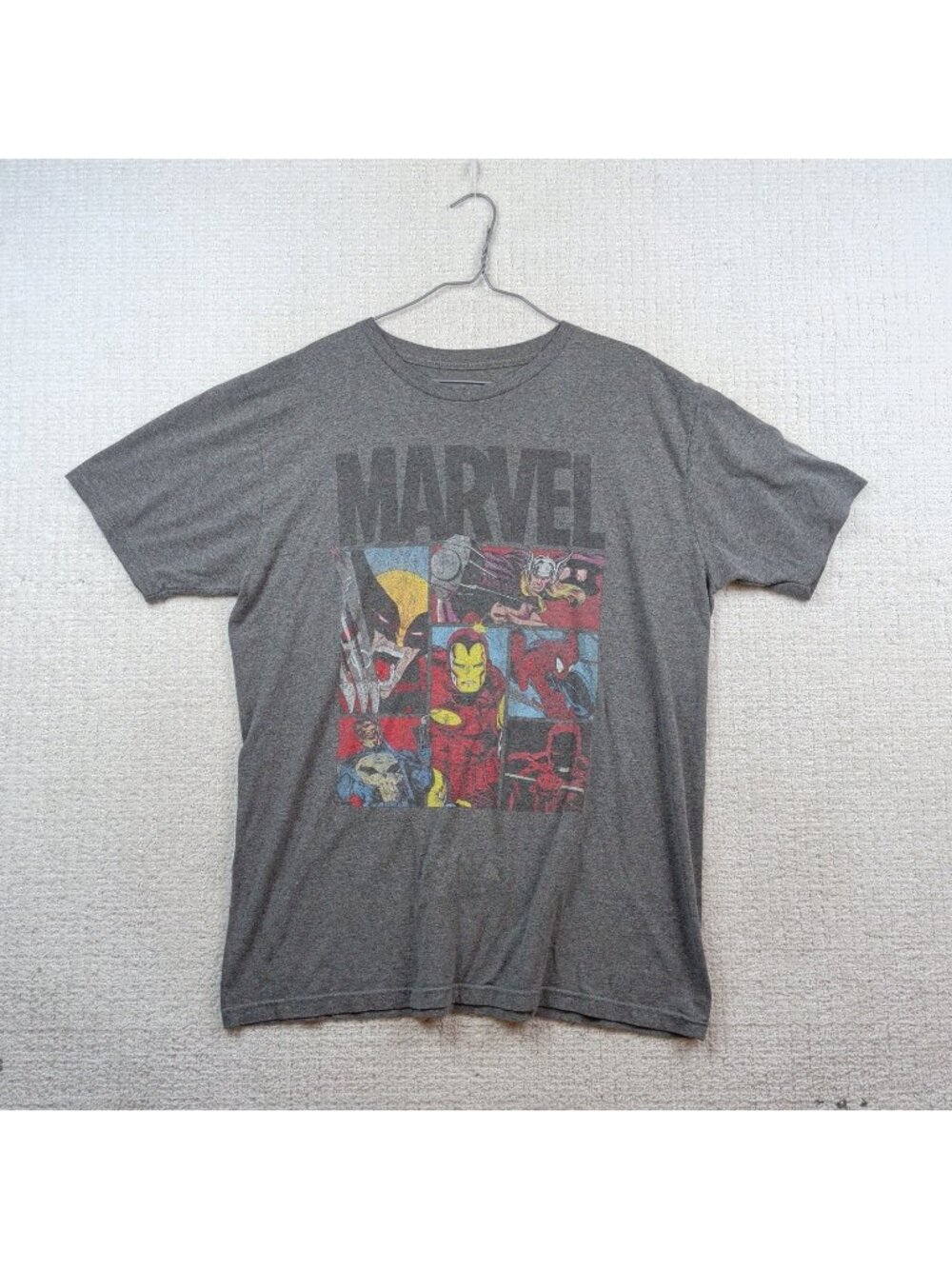 Avengers Comic Book Marvel Movie x Jack Of All Trades Gray T Shirt Sz L Retro